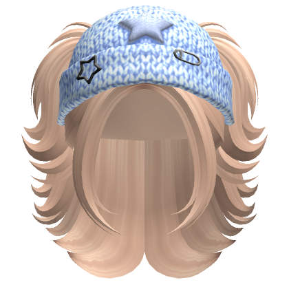 Y2K Half Up Pigtails Hair W Beanie Blonde Roblox