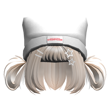 Y2K Short Bob Hair W Winter Beanie Platinum Blonde Roblox Item