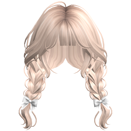 Adorable Braided Pigtails Platinum Blonde Roblox
