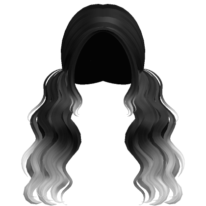 Long Ocean Waves Curly Pigtails Black White Roblox