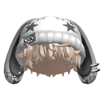 Messy Hair W Bunny Beanie Blonde White Hat Roblox
