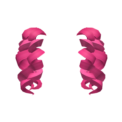 Curly Pigtails Extension In Hot Pink Roblox