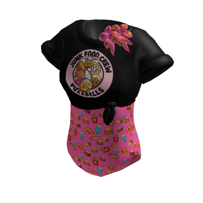 Junkfood Person Bodysuit Swim Bikini Crop Tshirt Roblox Item Rolimon S