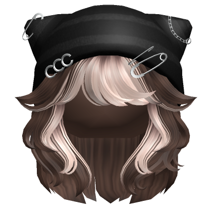 Two Tone Y K Wolfcut W Cat Beanie Brown Blonde Roblox