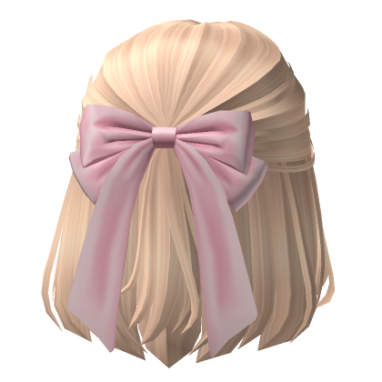 Soft Short Half Up Hair W Bow Blonde Roblox