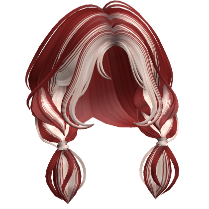 Two Tone Short Braided Pigtails Red Blonde Roblox