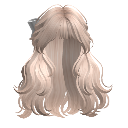 Half Up Hair W Ribbon Platinum Blonde Roblox