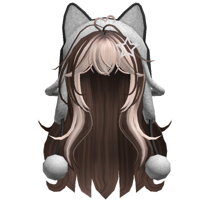 Two Tone Hair W Cat Ushanka In Brown Blonde Roblox