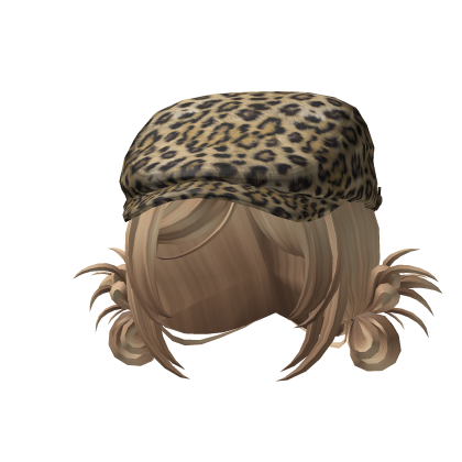 Y2K Beret Spikey Buns Leopard Blonde Roblox