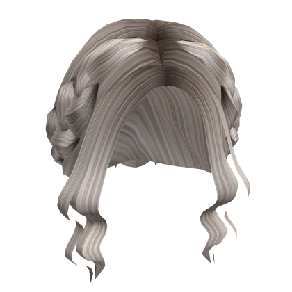 French Braid W Curled Bun Ash Blonde Roblox