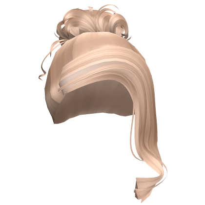 Natural Blonde Stylish Curly Updo Bun Swoop Bang Roblox