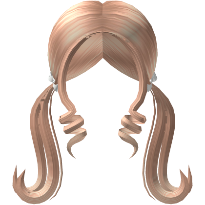 Cute Y2K Preppy Curly Long Low Pigtails In Blonde Roblox