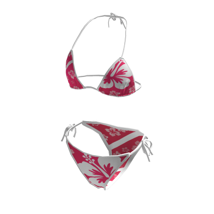 Hawaiian Print BIkini Swimsuit Hot Pink Roblox