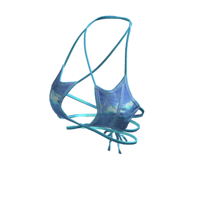 BB Blue Holographic Star Cross Strap Bikini Roblox