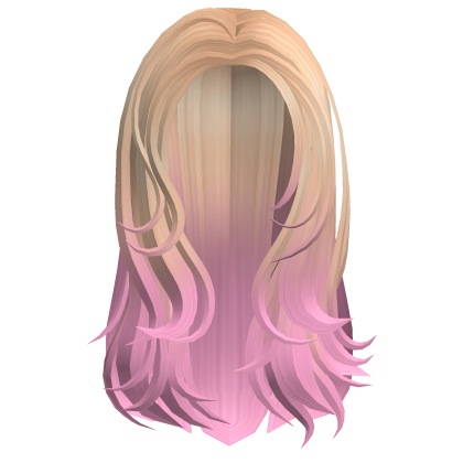 Windy Long Middle Part Blonde Pink Ombre Roblox