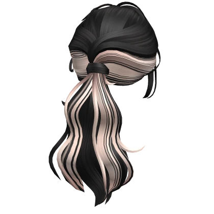 Two Tone Wavy Layered Ponytail Hair Black Blonde Roblox Item
