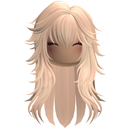 Blonde Messy Wolfcut With Blushing Makeup Roblox