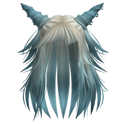 Emo Rockstar Horn Buns Blonde Blue Ombre Roblox