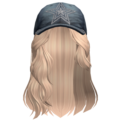 Messy Swept Wavy Hair W Rhinestone Cap Blonde Roblox