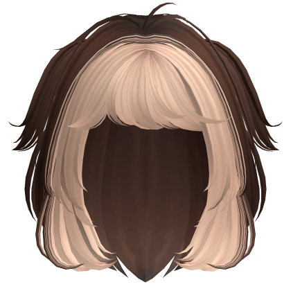 Short Layered Anime Hair W Bangs Brown Blonde Roblox