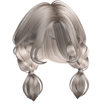 Short Braided Messy Pigtails Ash Blonde Roblox