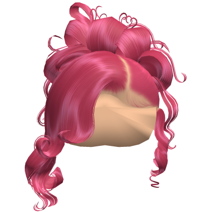 Gorgeous Curly Bun Hot Pink Roblox