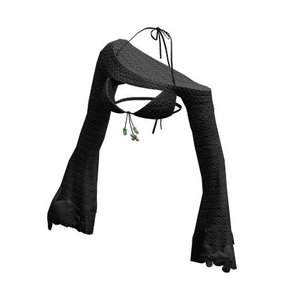 Bb Black Bikini Cropped Ballet Shrug Crochet V Roblox