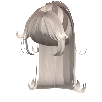 Platinum Blonde Wispy Layered Hime Bangs High Pony Roblox