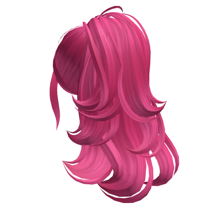 Long Layered Curled High Ponytail Hot Pink Roblox