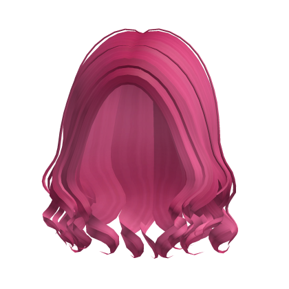 Medium Length Curly Loose Hair Hot Pink Roblox