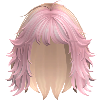 Short Messy Shaggy Wolfcut Blonde Pink Roblox