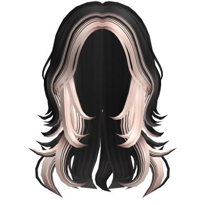 Two Tone Layered Wolfcut Anime Y2K Black Blonde Roblox