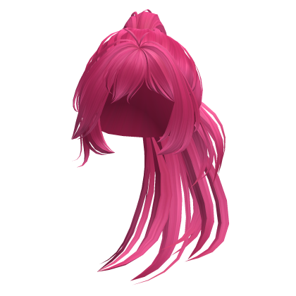 Long Anime High Ponytail W Bangs Hot Pink Roblox