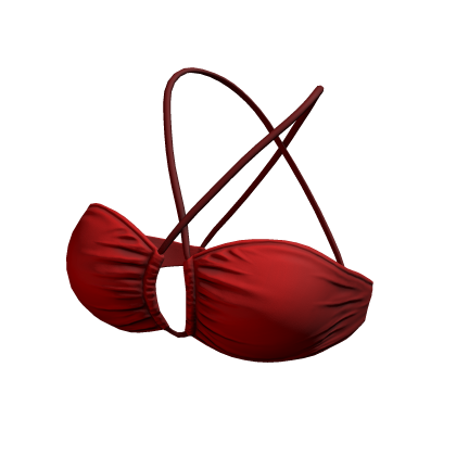 Bikini Top Red Urban Summer Halter String Tied Y2K Roblox