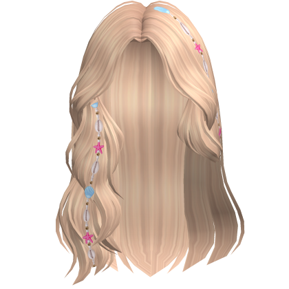 Beach Swept Wavy Hair W Shell Charms Blonde Roblox