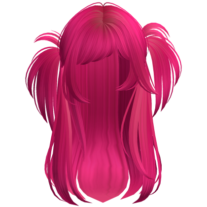Long Messy Tilted Gyaru Pigtails Hot Pink Roblox