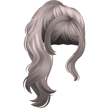 Wavy High Side Messy Ponytail Ash Blonde Roblox