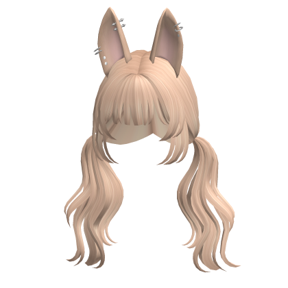 Blonde Wavy Pigtails With Bunny Ears Roblox