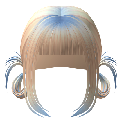 Blonde W Blue Soft Lazy Tied Pigtails Roblox