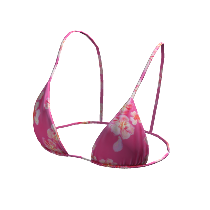 Bikini Top Pink Hawaiian Flowers String Tied Y K Roblox