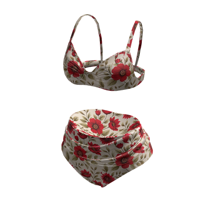 Traje De Ba O Rosa Floral Bikini Verano Roblox