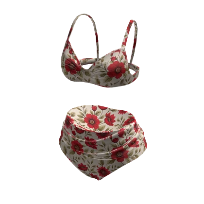 Traje De Ba O Rosa Floral Bikini Verano Roblox