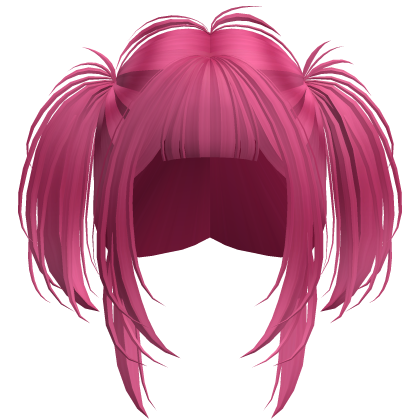 Short Anime Messy Grunge Pigtails Hot Pink Roblox