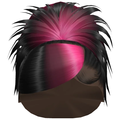 Spikey Y2k Bun Updo Black With Hot Pink Root Roblox Item Rolimon S