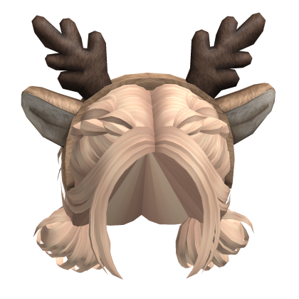Soft Dutch Braid Bun W Deer Antlers Blonde Roblox