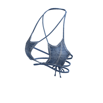 Blue Y2K Denim Star Cross Strap Bikini 𢡄 Roblox