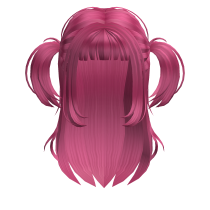 Anime Layered Half Up Messy Pigtails Hot Pink Roblox