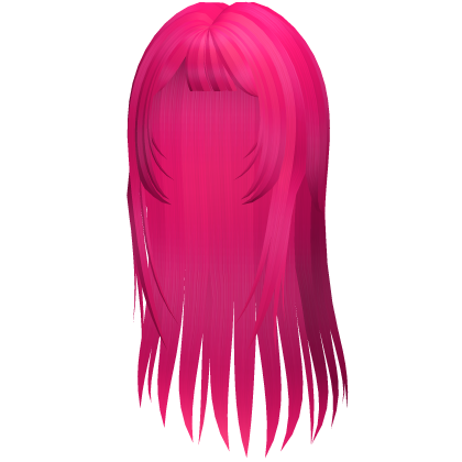 Hot Pink Long Layers Anime Hair W Bangs Roblox