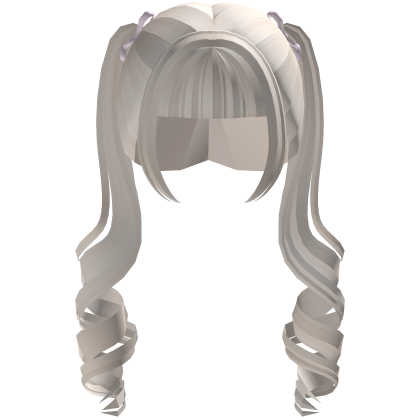 Kawaii Blonde Long Curly Pigtails With Ribbons Roblox