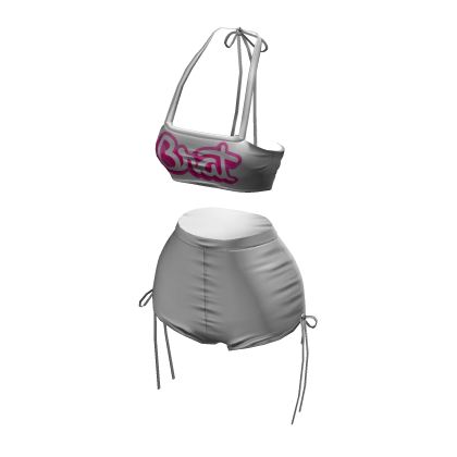 Brat White Cute Summer Beach Bikini Swimsuit Roblox